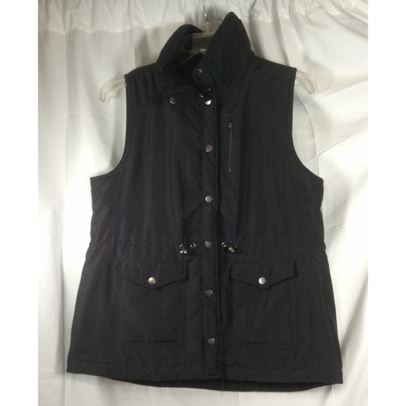 Hannah Jackets & Blazers - Hannah Brand Women's S Black Sleeveless Snap Close Vest Size Large